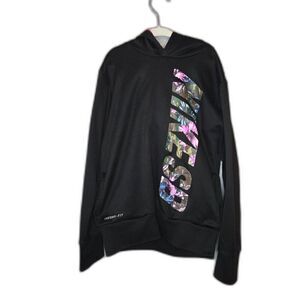 Nike SB Girl's Black Therma-Fit Floral Logo Graphic Hoodie Size Medium